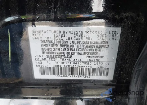 2024 Nissan Sentra Sv Xtronic Cvt from USA, damaged, VIN 3N1AB8CV3RY247345